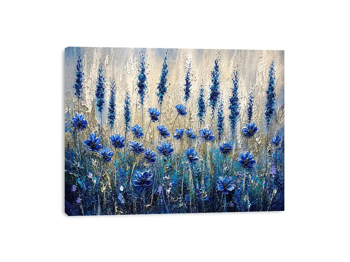 Abstract blue floral meadow in texture