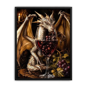 Dragon and wine in a gothic still-life