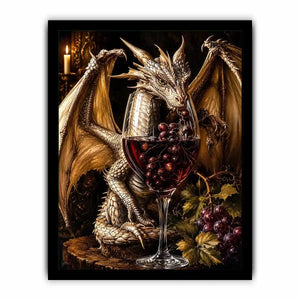 Dragon and wine in a gothic still-life