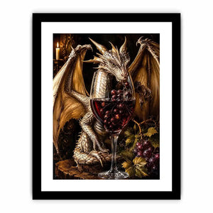 Dragon and wine in a gothic still-life