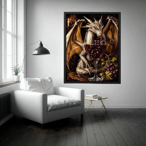 Dragon and wine in a gothic still-life