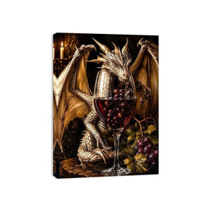 Dragon and wine in a gothic still-life