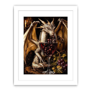 Dragon and wine in a gothic still-life