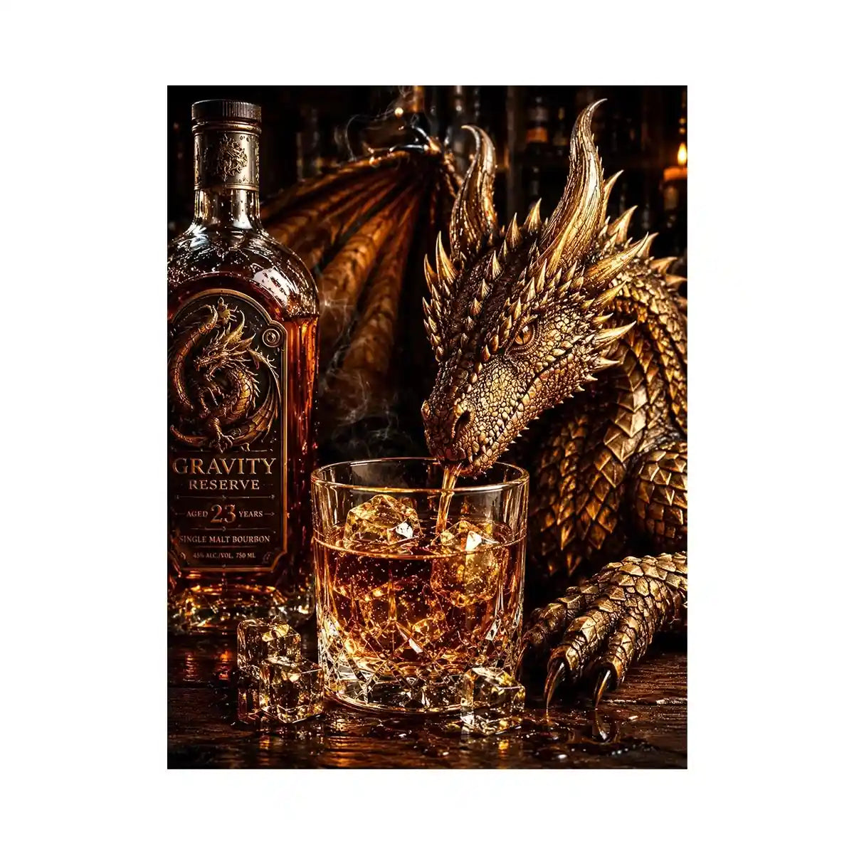 Dragon at the whiskey bar