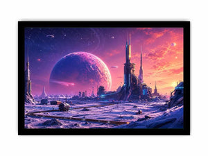 Alien city on icy plains