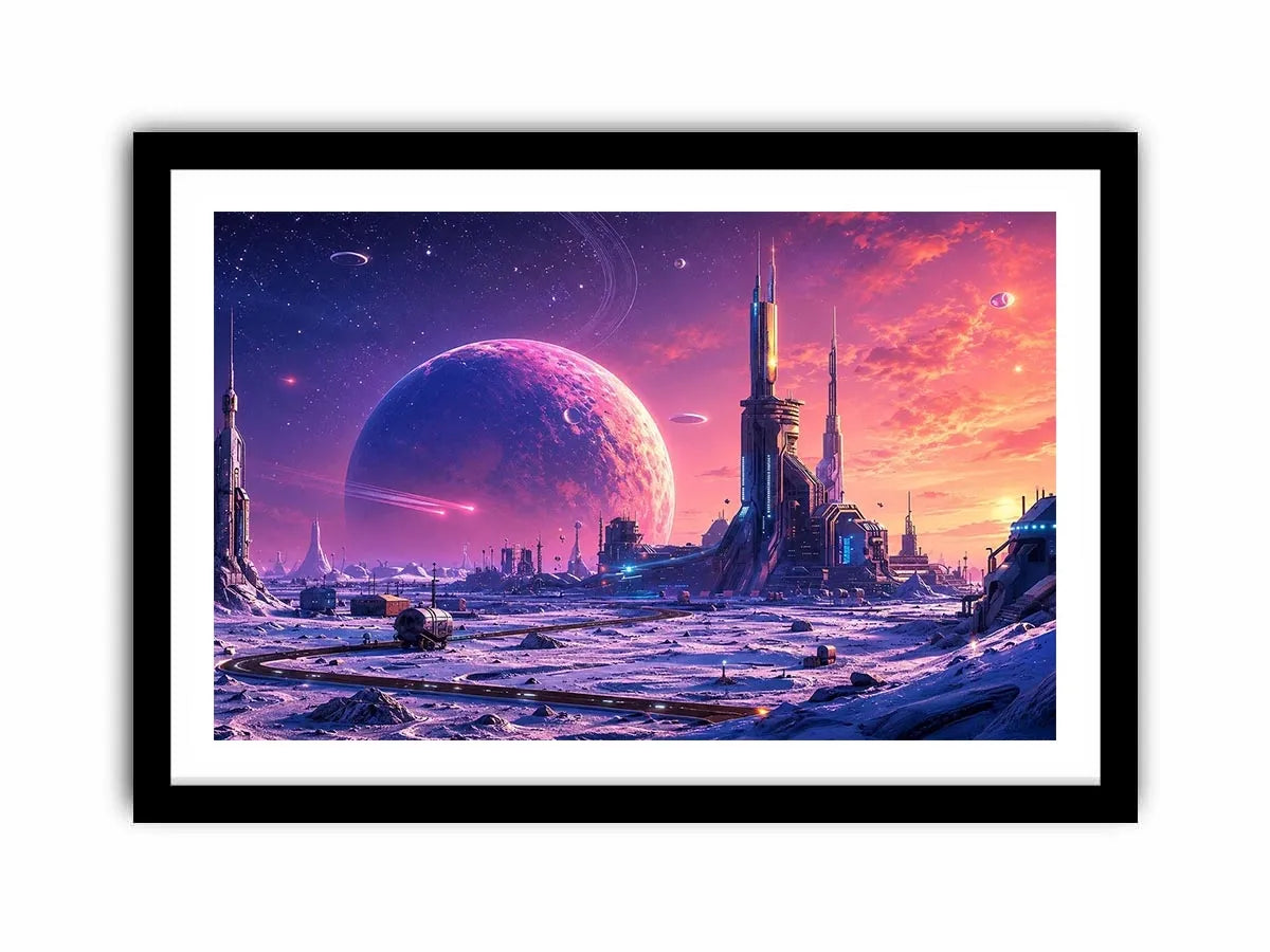Alien city on icy plains