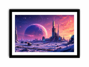 Alien city on icy plains