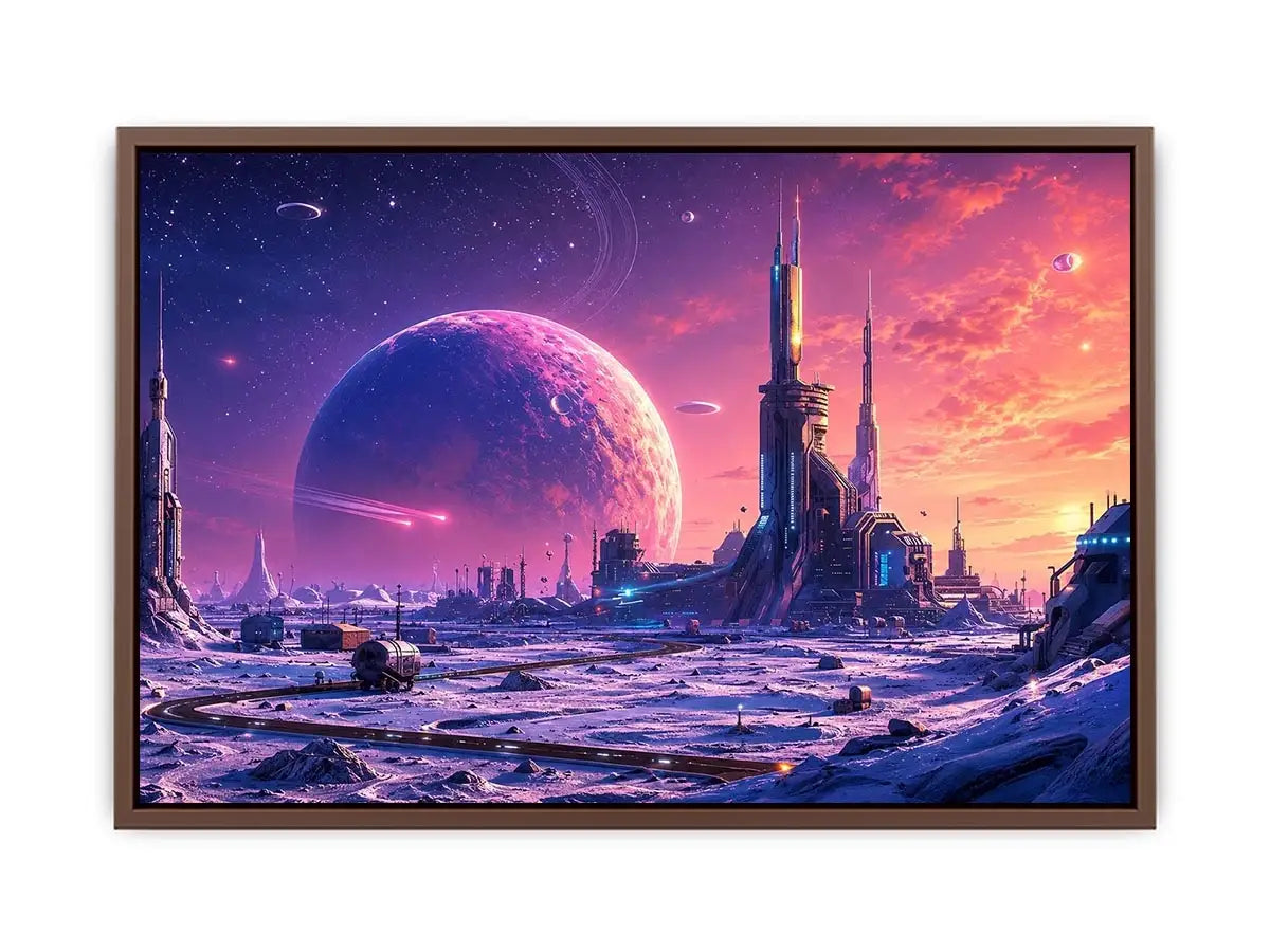 Alien city on icy plains