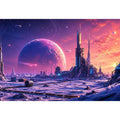 Alien city on icy plains