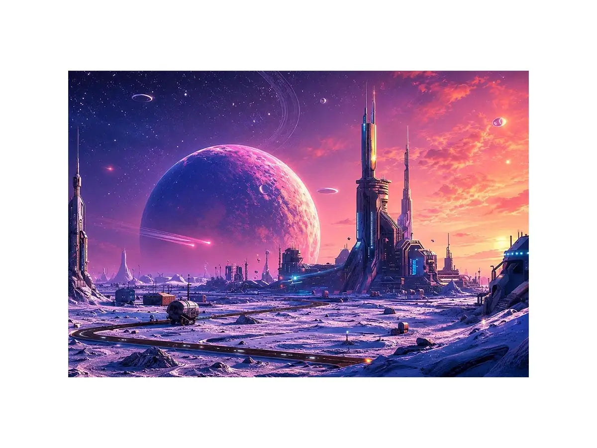 Alien city on icy plains
