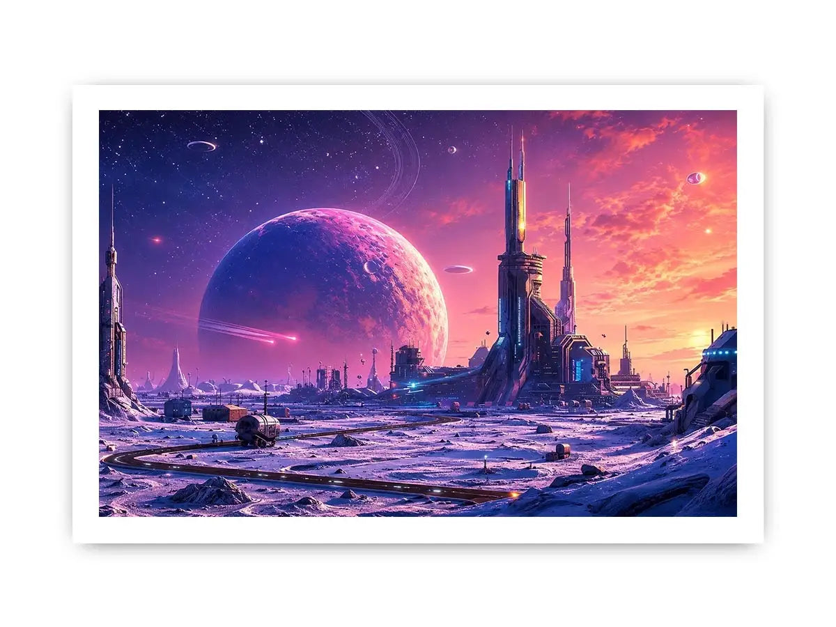 Alien city on icy plains