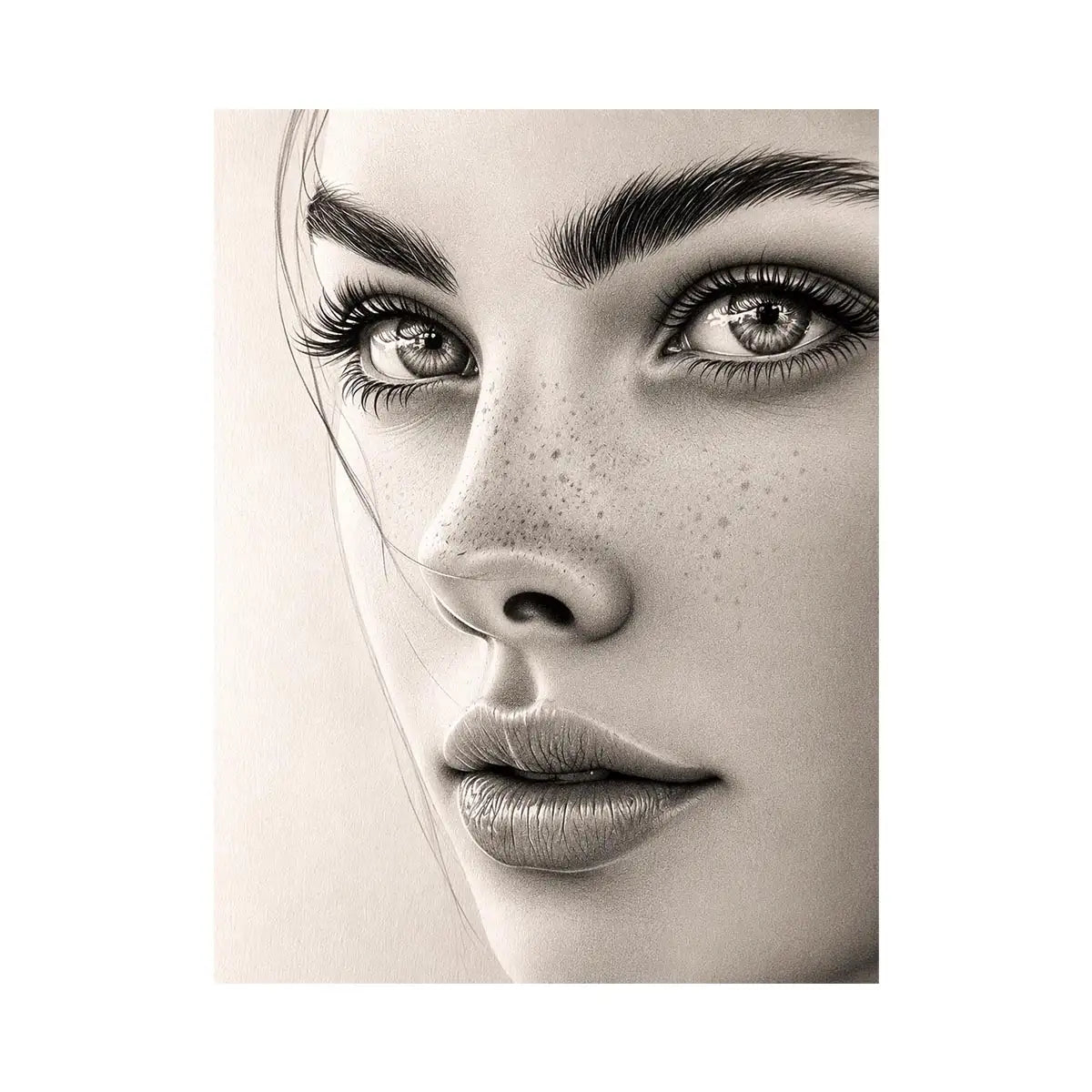 Intricate pencil study of a woman