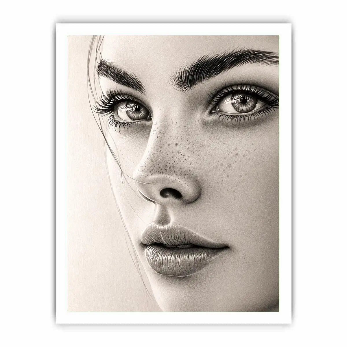 Intricate pencil study of a woman