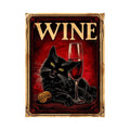 Wine and cat in retro style