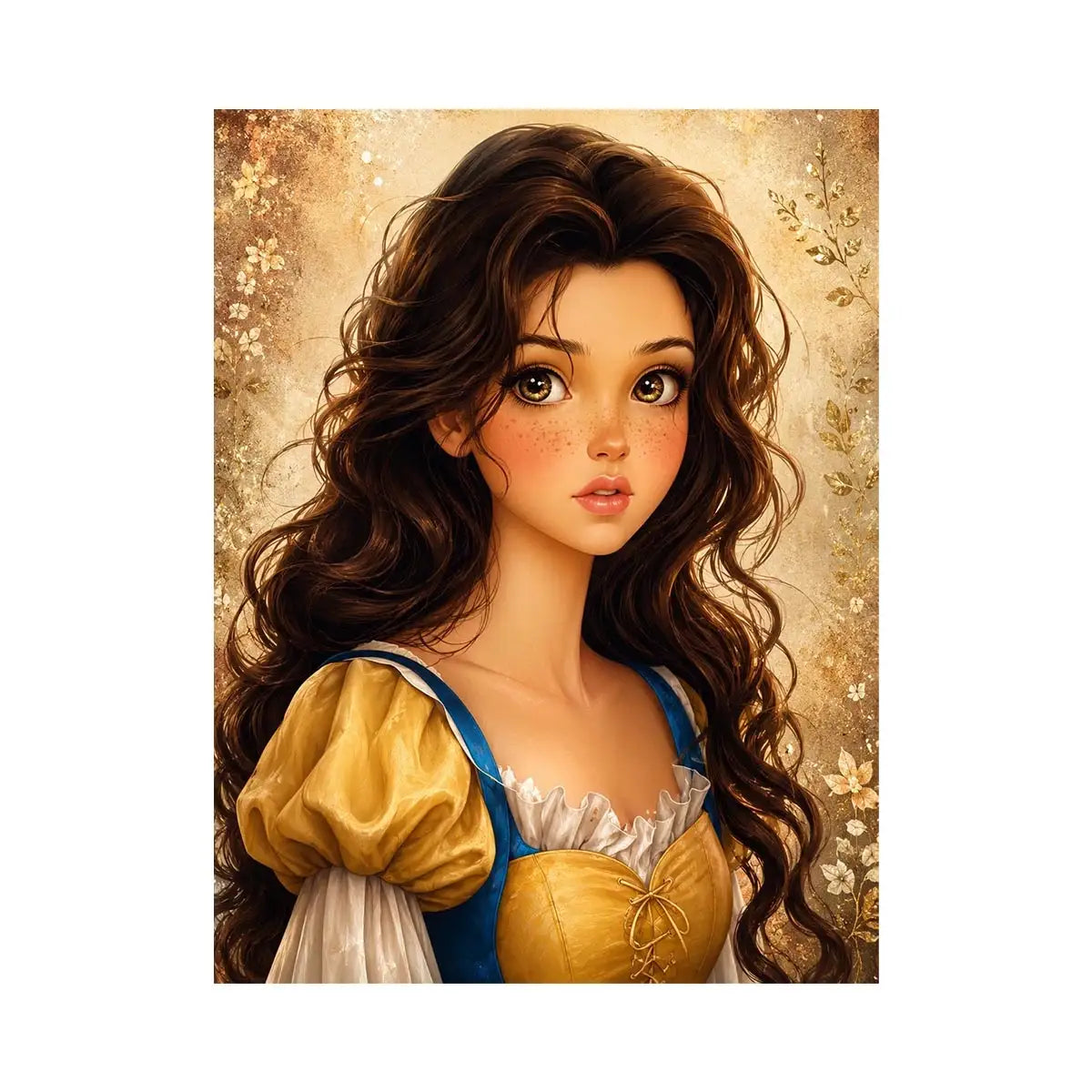 Fairytale heroine portrait in golden light