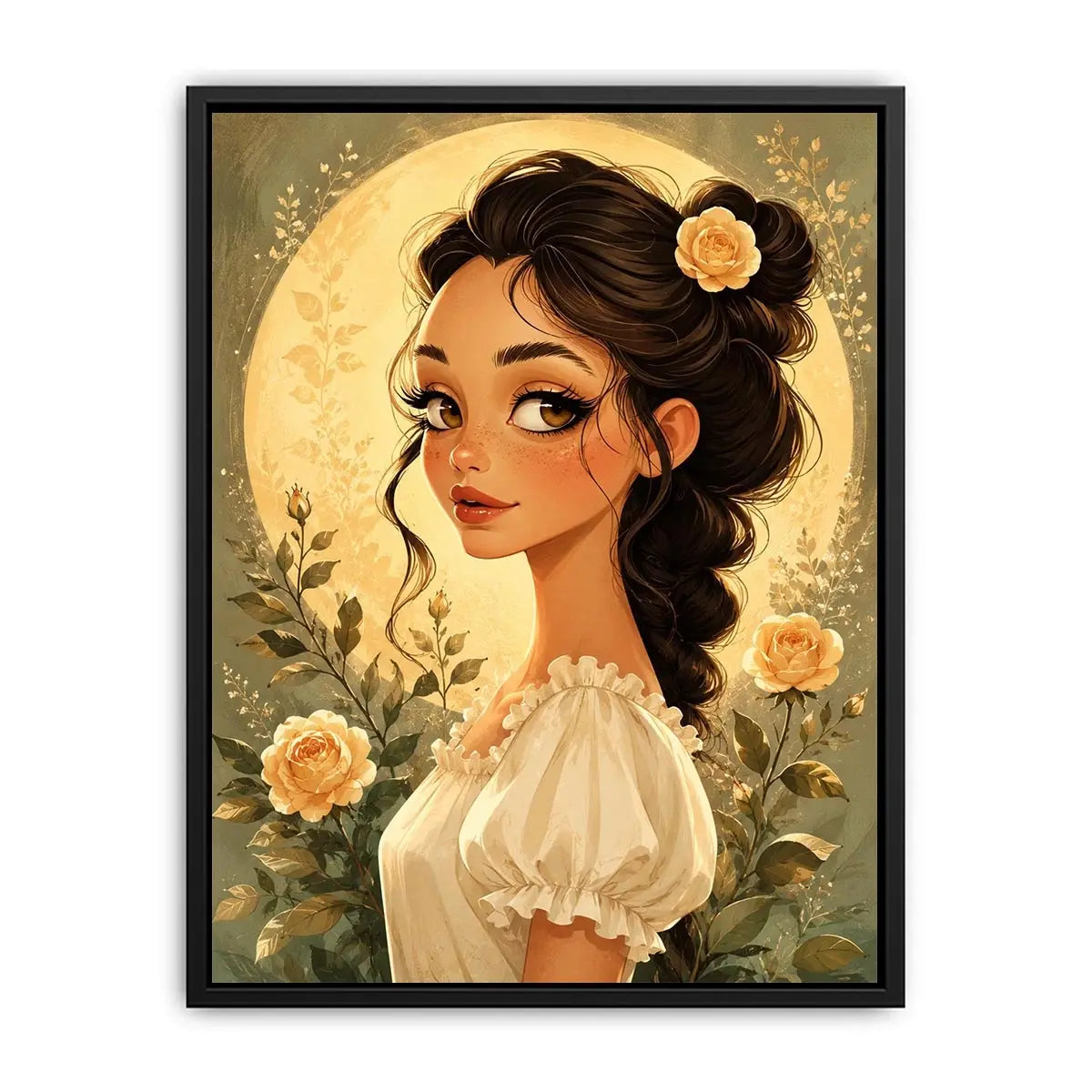 Radiant elegance beneath the glowing moon