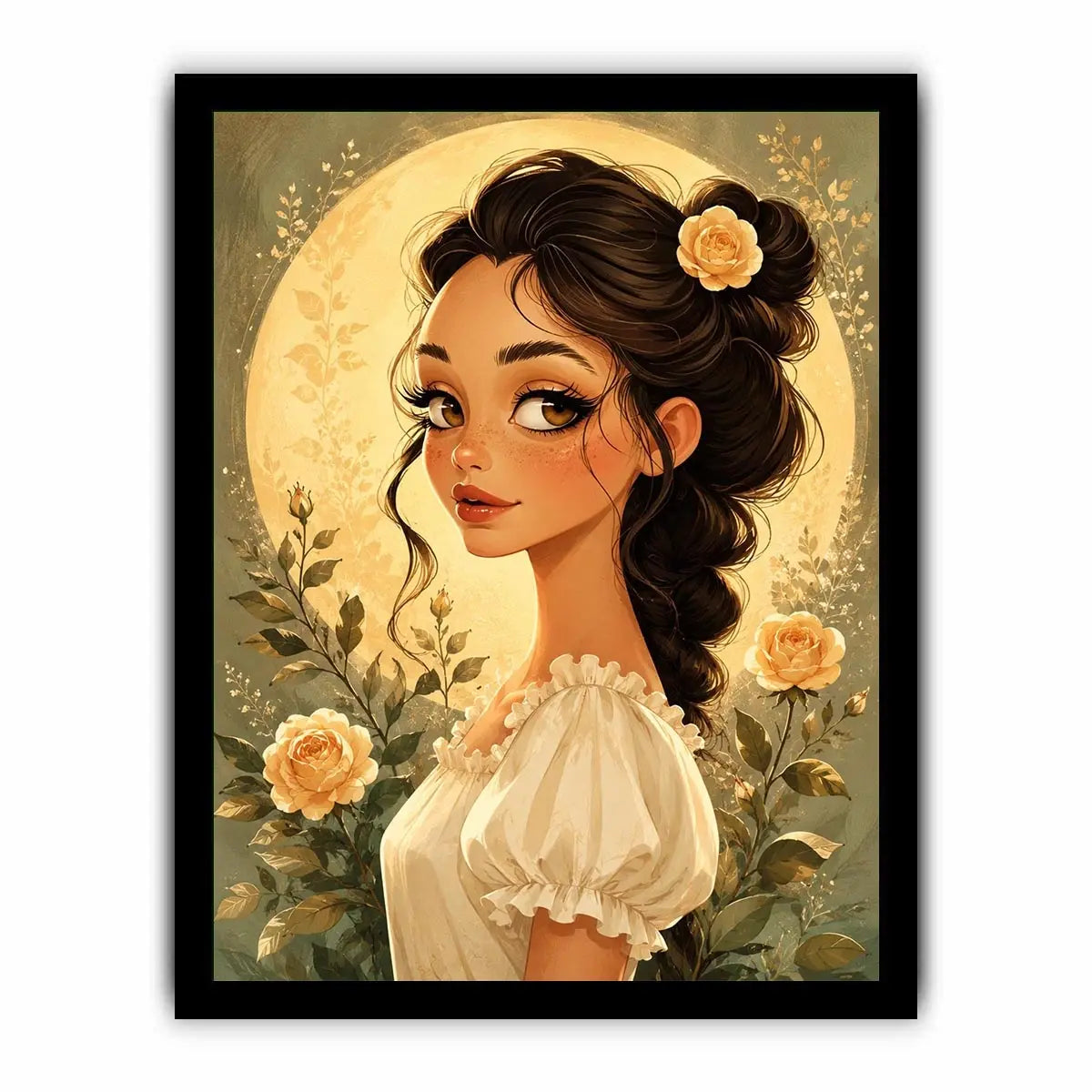 Radiant elegance beneath the glowing moon