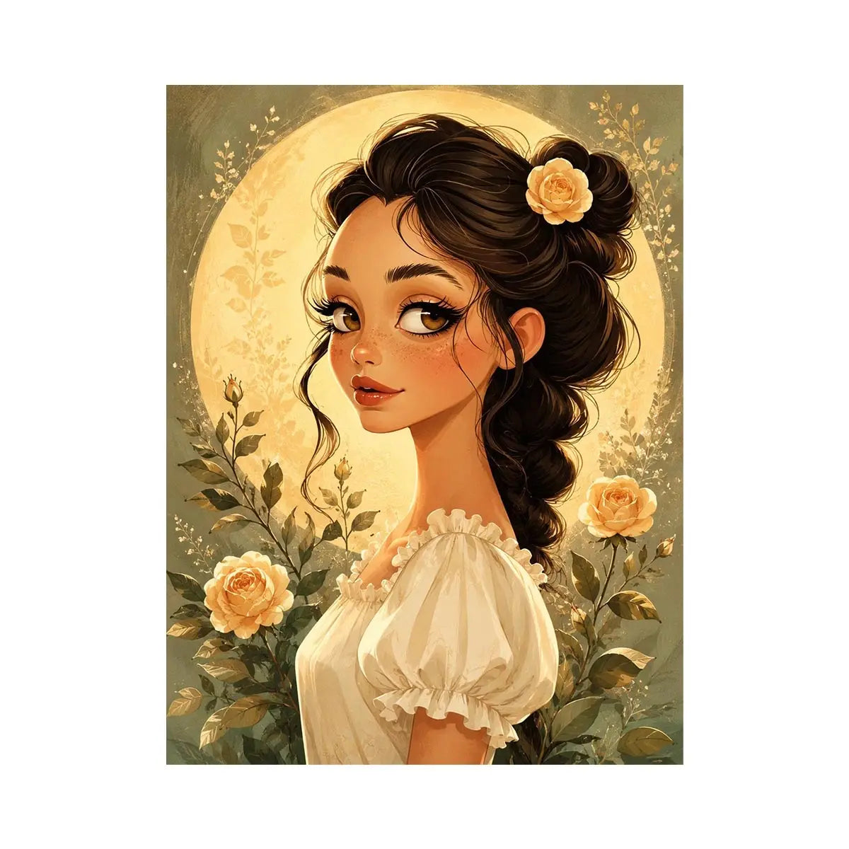 Radiant elegance beneath the glowing moon