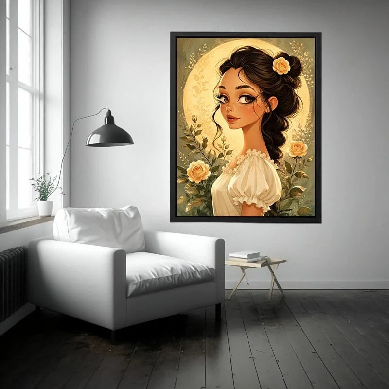 Radiant elegance beneath the glowing moon