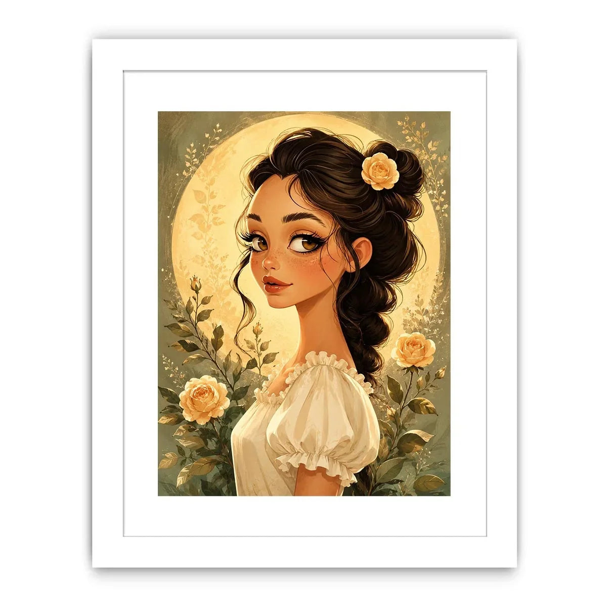 Radiant elegance beneath the glowing moon