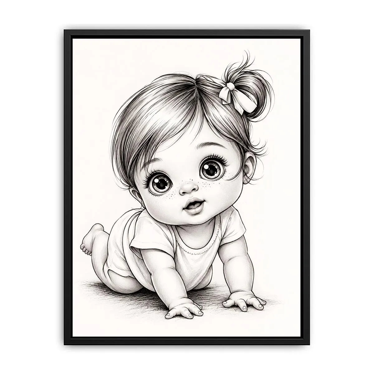 Adorable baby girl in crawling pose