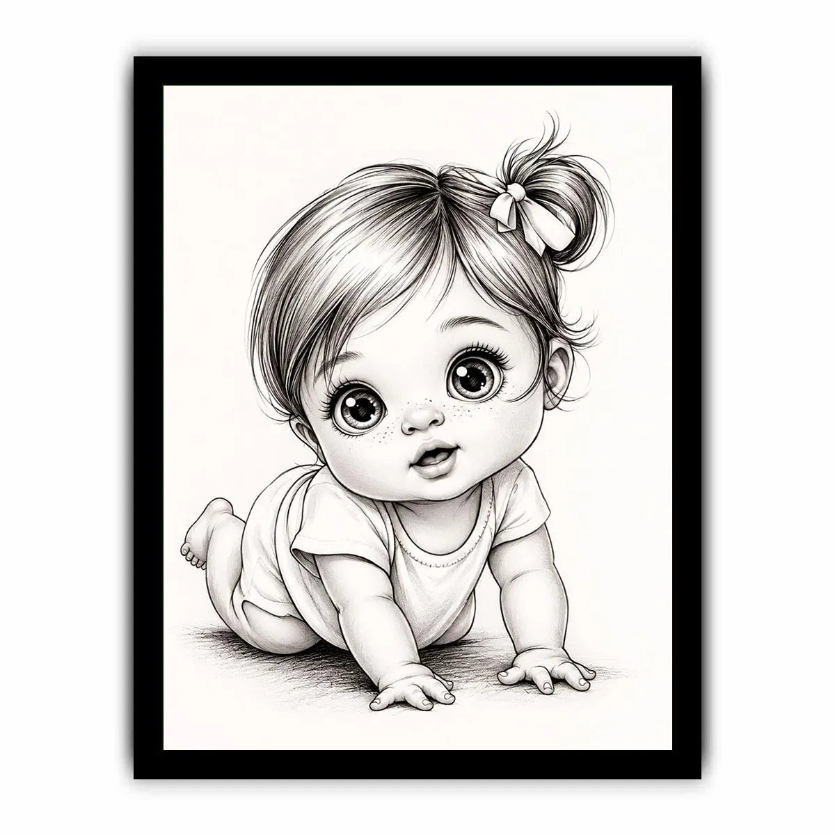 Adorable baby girl in crawling pose