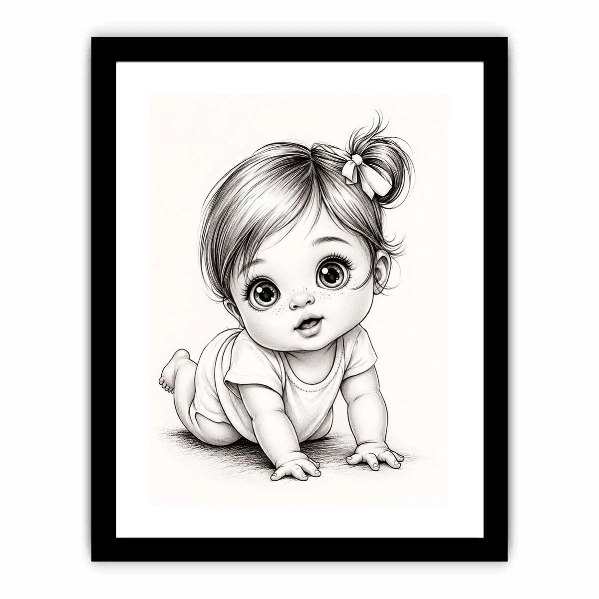 Adorable baby girl in crawling pose