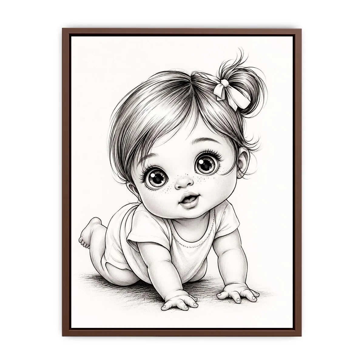 Adorable baby girl in crawling pose