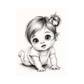 Adorable baby girl in crawling pose