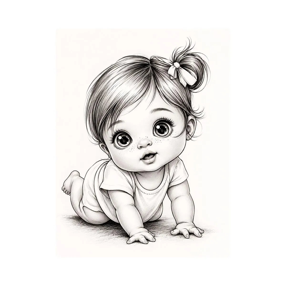 Adorable baby girl in crawling pose