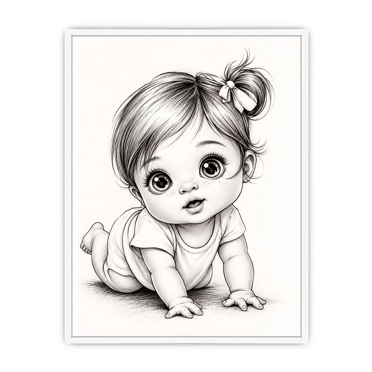 Adorable baby girl in crawling pose