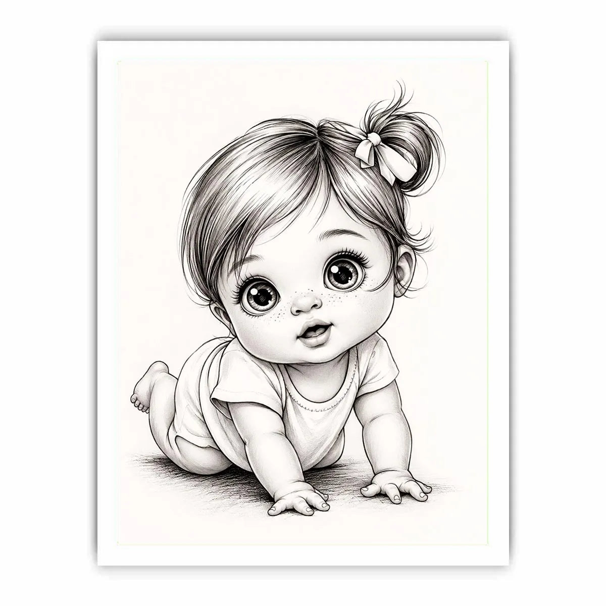 Adorable baby girl in crawling pose