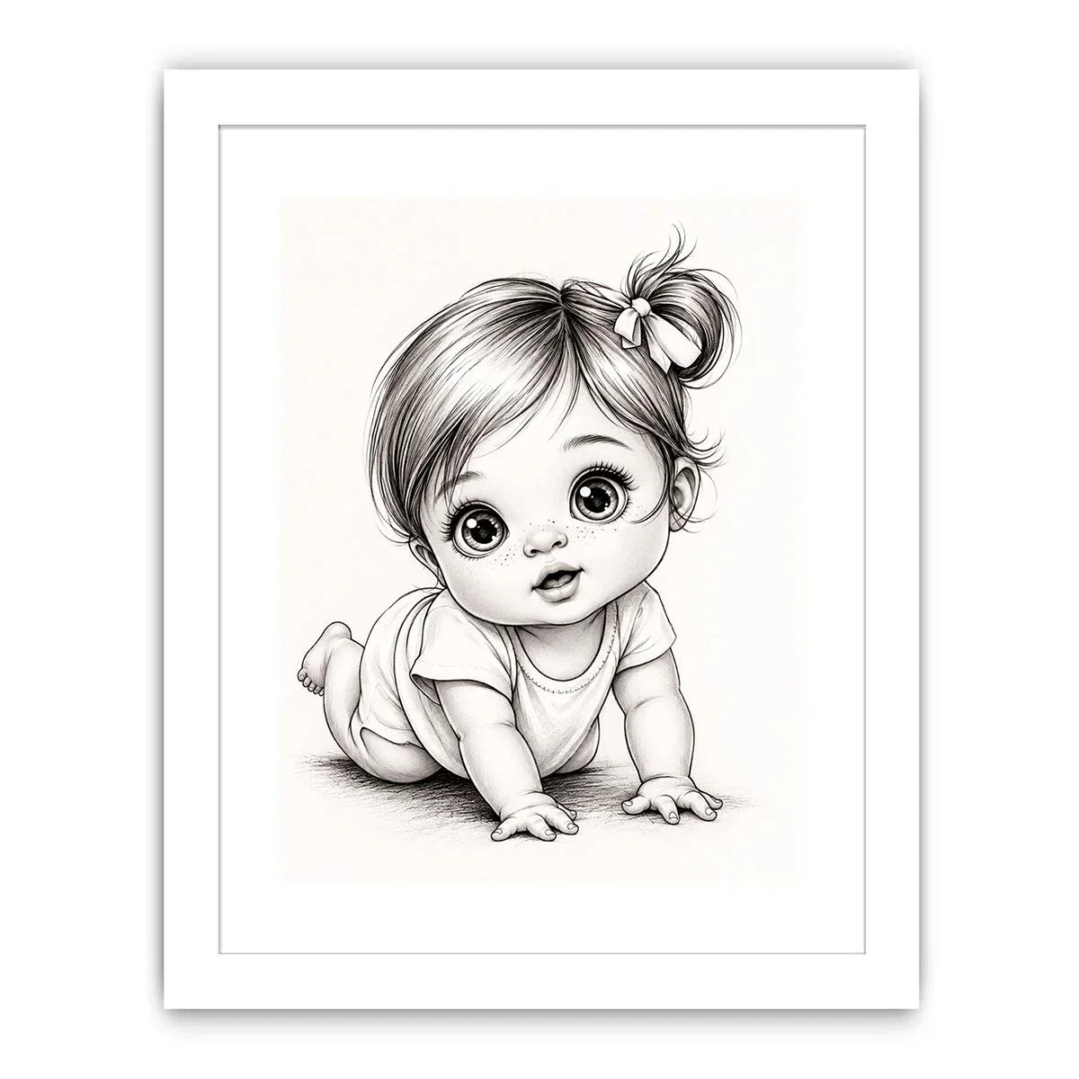 Adorable baby girl in crawling pose