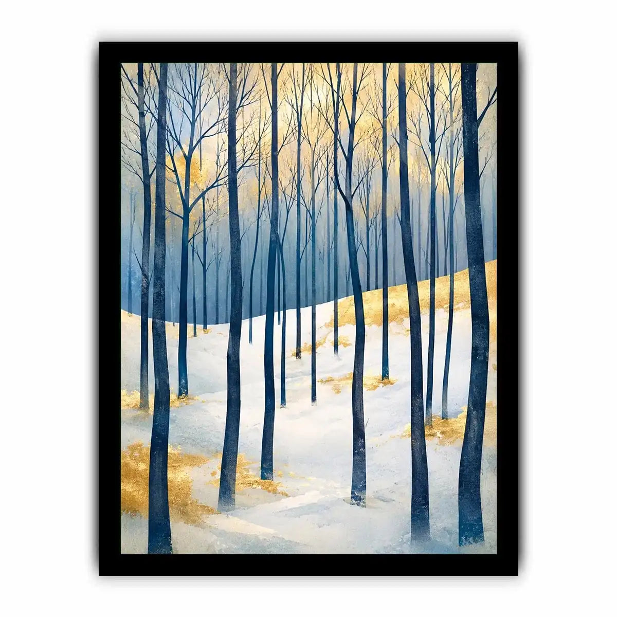 Winter forest in golden light