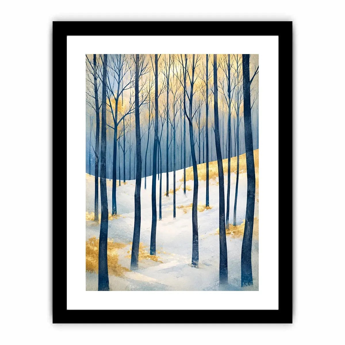 Winter forest in golden light