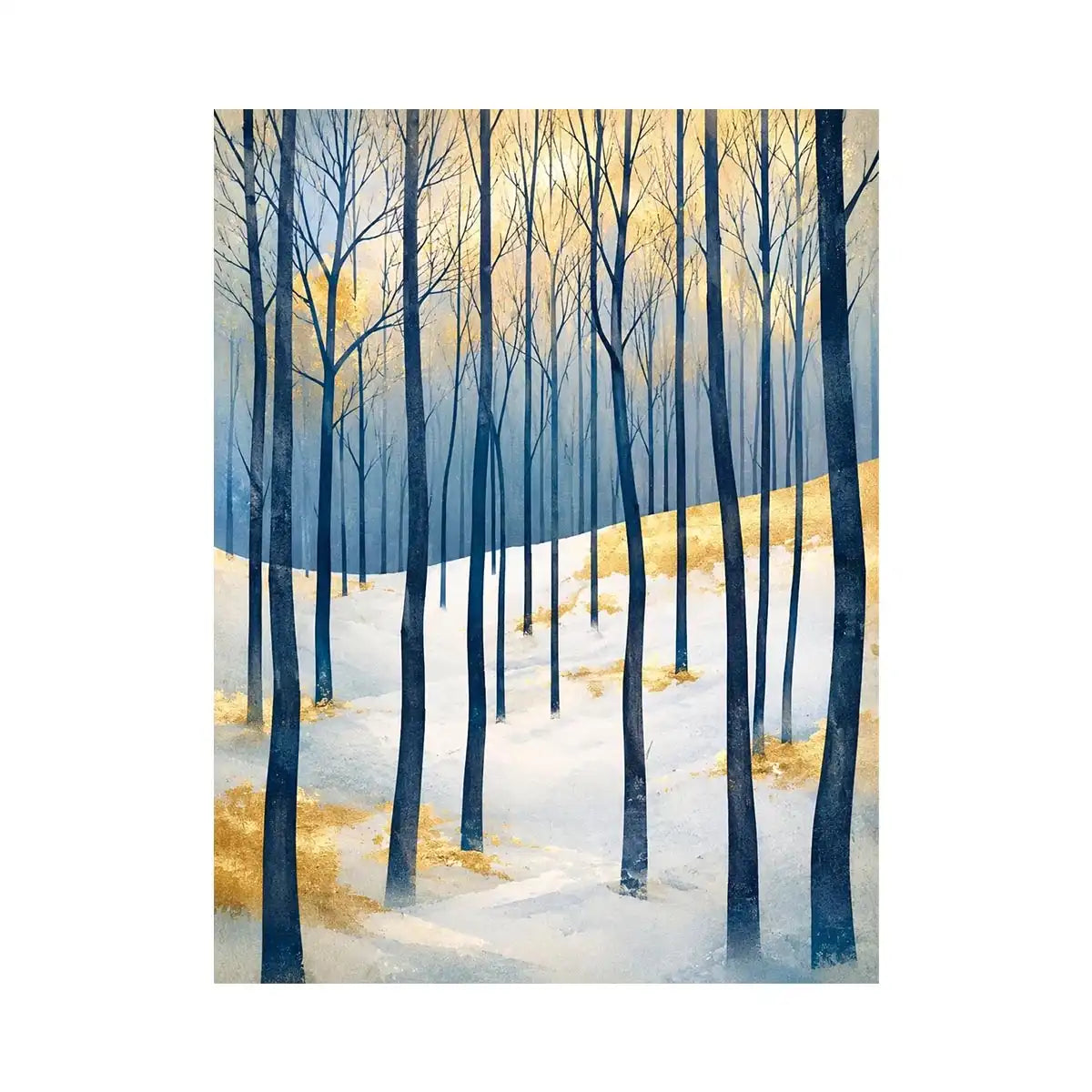 Winter forest in golden light