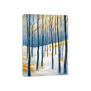 Winter forest in golden light