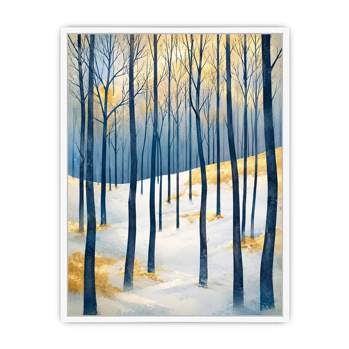 Winter forest in golden light