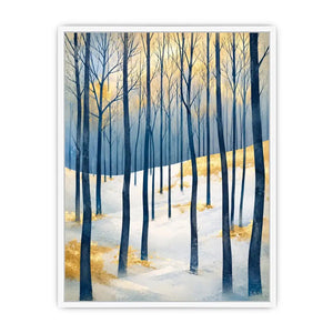 Winter forest in golden light