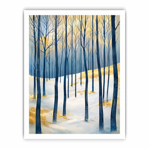 Winter forest in golden light