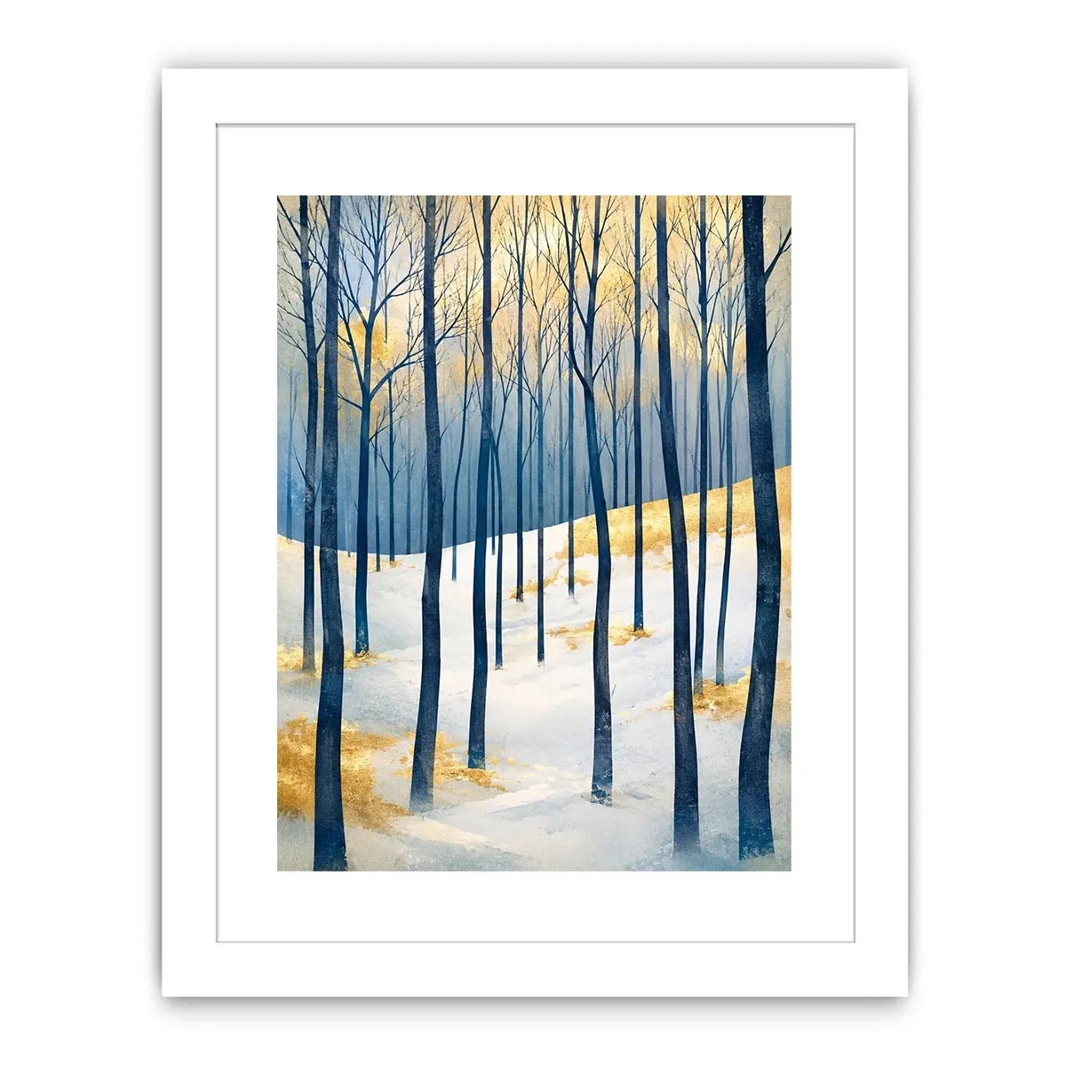 Winter forest in golden light