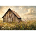 Rustic barn in a golden meadow