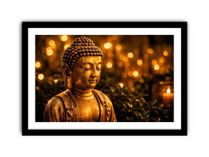 Golden Buddha in serene ambiance