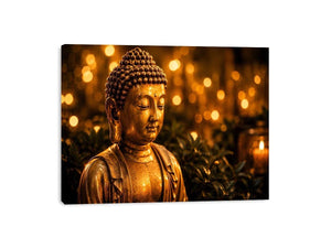 Golden Buddha in serene ambiance