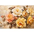 Romantic vintage rose bouquet in oil
