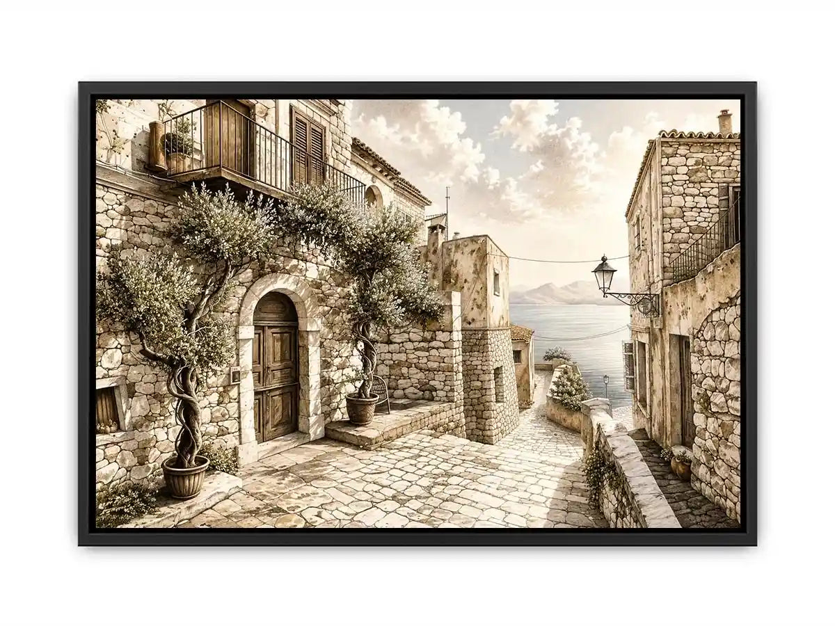Mediterranean village by the sea