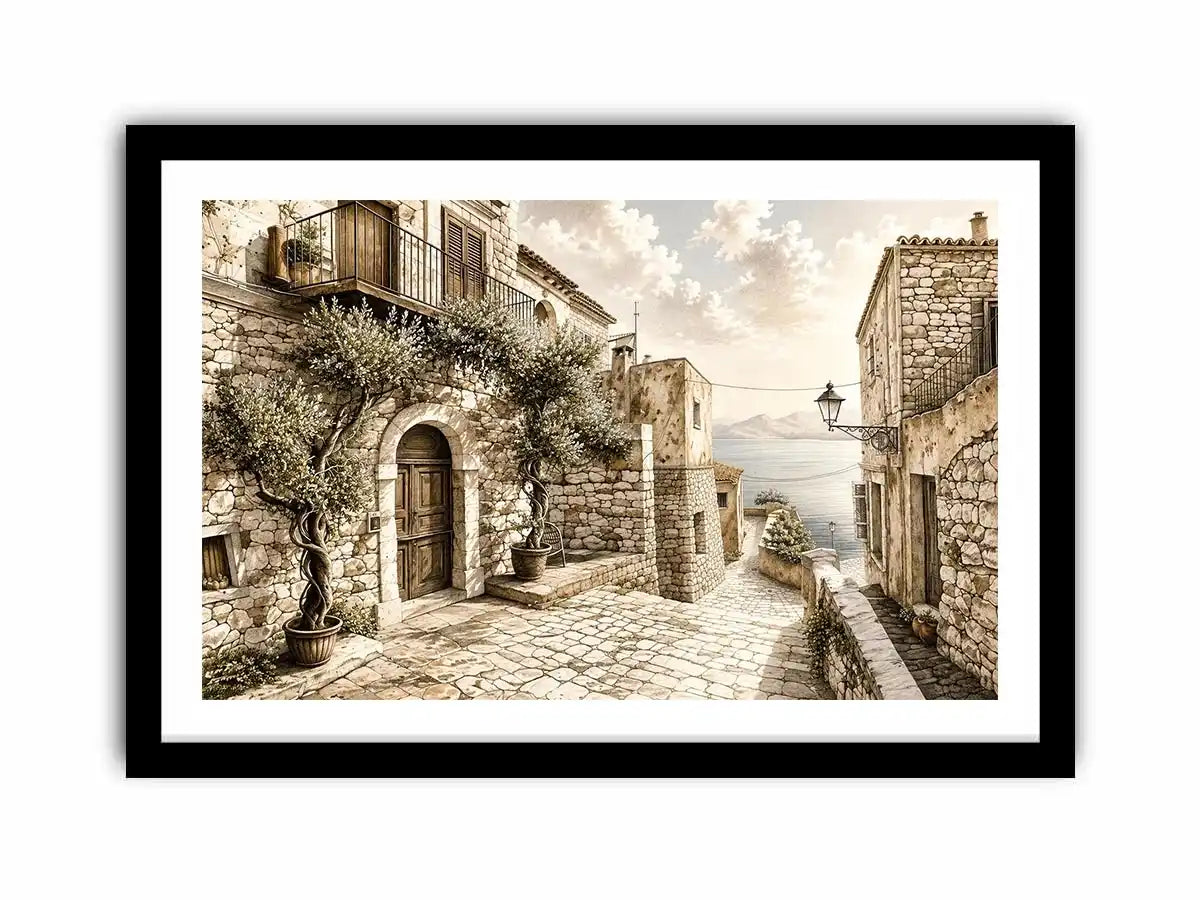 Mediterranean village by the sea