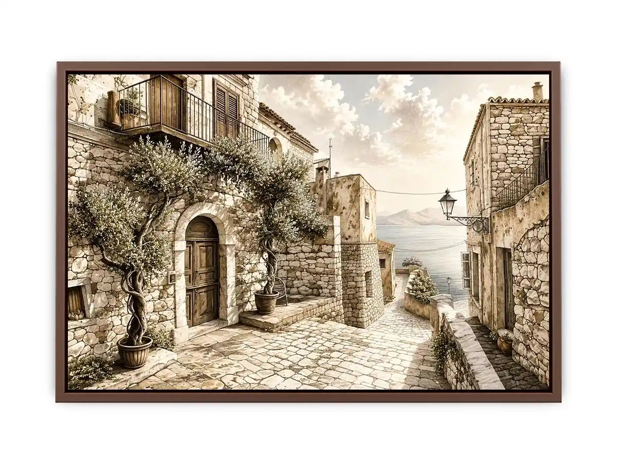 Mediterranean village by the sea