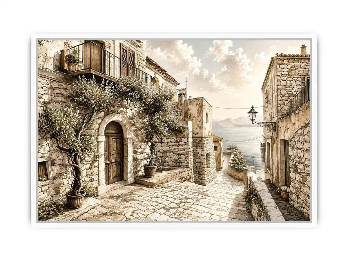 Mediterranean village by the sea