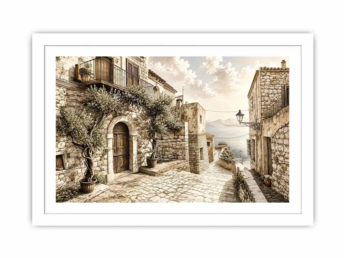 Mediterranean village by the sea